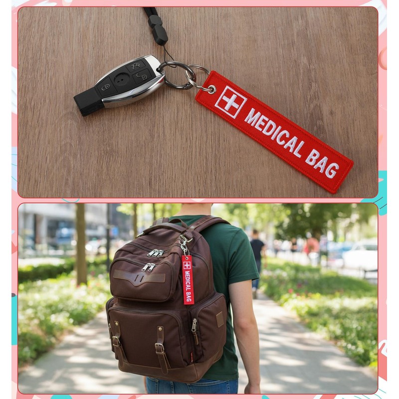 4 Pcs Medical Bag Tag, Double-Sided Medical Equipment Luggage Tag