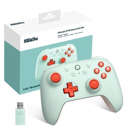 RunSnail 8Bitdo Ultimate 2C Wireless Controller for Windows PC and Android, Gamepad with 1000Hz Polling Rate, Remappable L4/R4 Bumpers, Rumble Vibration and Turbo Function(Mint)