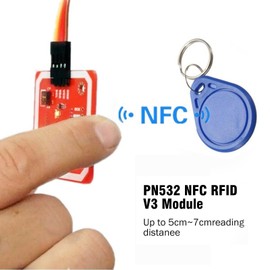 PN532 NFC RFID Module Binghe 2 Pieces PN532 NFC, PN532 NFC NXP RFID Module PN532 NFC RFID V3 Module, Near Field Communication Reader Module Kit I2C with S50 White Card, Key Card Compatible with
