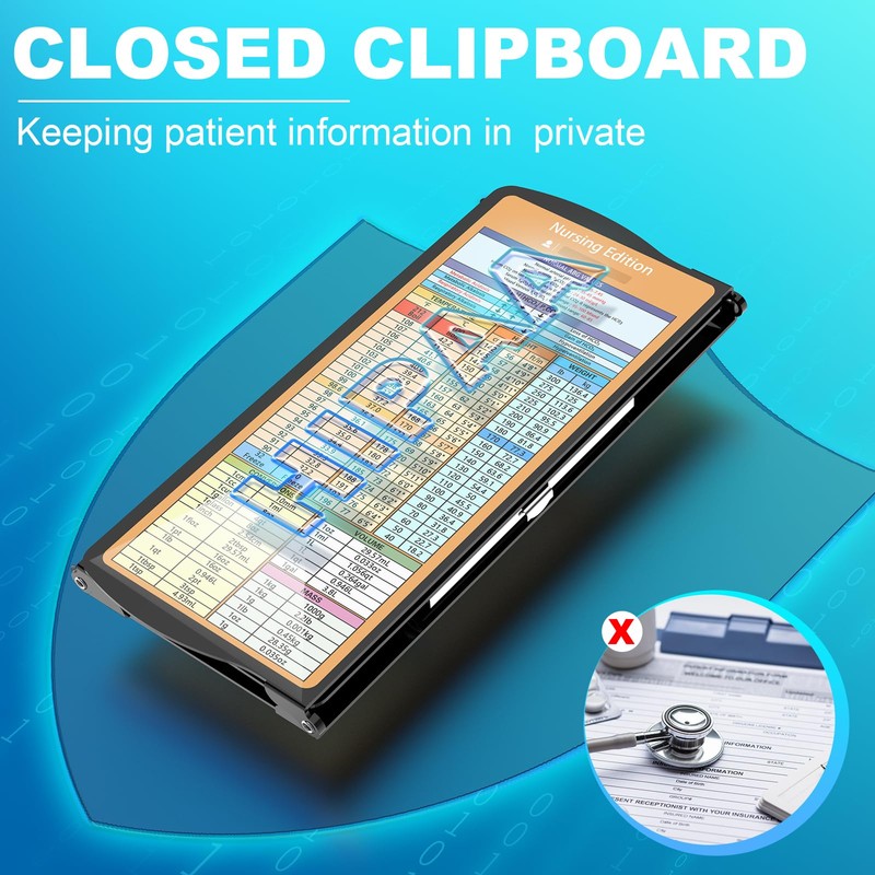 Cooperwin Clipboards Nursing Clipboard Trifold Foldable, 3 Layers Aluminum Nurse