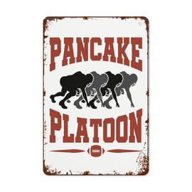 wall decor living room Pancake Platoon Football Offensive Lines retro sign Cute Retro Tin Sign for Indoor Wall Decor,Funny & Inspirational Quotes for Home,Office & Cafe 8X12inch