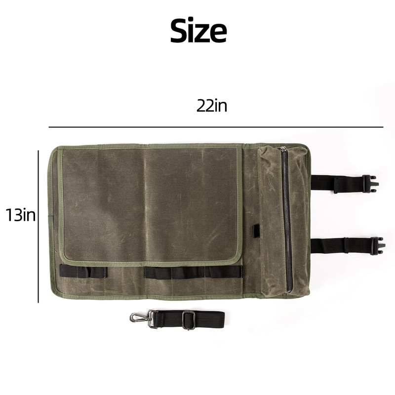 Canvas Roll up Tool Bag Tool Roll Up Pouch with