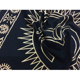Indian Consigners Tarot Spread Altar Cloth Hindu AUM Tablecloth Pooja Poojan Wall Decor (Black Gold OM)