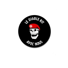 Sticker Le Diable Rit Avec Nous Foreign Legion Skull Legion 7 cm #A4766