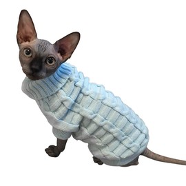 LUCKSTAR Cable Knit Turtleneck Sweater - Cats Sweater Pullover Knitted Clothes Pet Sweater for Small Dogs & Cats Kitten Kitty Chihuahua Teddy Knitwear Cold Weather Outfit (XS)