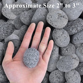 GASPRO 10lb Large Lava Rocks for Fire Pit, 2-3 Inch Natural Lava Stones for Fireplaces with Propane and Natural Gas