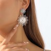 Inateannal Punk Sunburst Dangle Earrings - Silver Large Sun Earrings