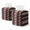 2 Pack Tissue Box Cover, Square Napkin Holder with Bottom