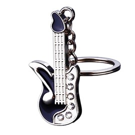 Bstedyas Punk Bass Electric Guitar Keychain - Guitar Love Note Charm Key Ring For Women & Teens - Music Lovers Gift
