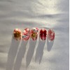 [Premium handmade embossed nail] Pancake cat - short oval /