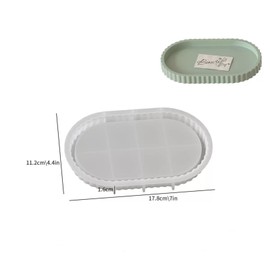 Oval Silicone Tray Mould with Flower Edges for Jewelry Holder