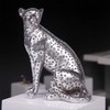 Cheetah Statue Home Decor Leopard Sculpture Resin Sitting Cheetah Figurine