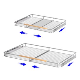 KIKIBRO Pull Out Drawer Cabinet Organizer, Expandable Slide Out Storage Shelves for Cabinets, Under Sink and Wardrobe, Opening Size Required 16.3"~26.3", 2 Pack