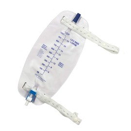 Easy-Tap Leg Bag Urinary Drainage Bag with Cloth Straps, Anti-Reflux Valve, Latex-Free, Easy Flip Drain (32 Oz 3 Pack)