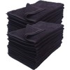 Simpli-Magic Cotton Hand Towels, 16"x27", Black, Not Bleach Proof, 12