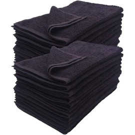 Simpli-Magic Cotton Hand Towels, 16"x27", Black, Not Bleach Proof, 12 Count