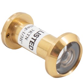 Stone Harbor Hardware UL-Rated Door Viewer with Cover, 180 Degrees, 9/16" Bore Hole, Adjusts from 1-3/8" to 2-1/8", Polished Brass