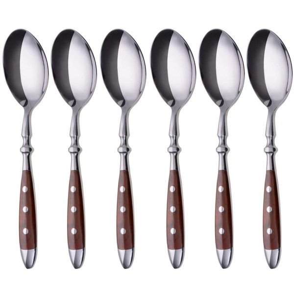 GRÄWE Nürnberg Table Spoons, Set of 6, Brown, Soup Spoons, Dinner Spoons