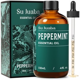 SU JUABA Peppermint Oil 4 Fl Oz, 100% Pure & Natural Aromatherapy Oil for Spray, Diffuser, Skin, Hair - 118ML