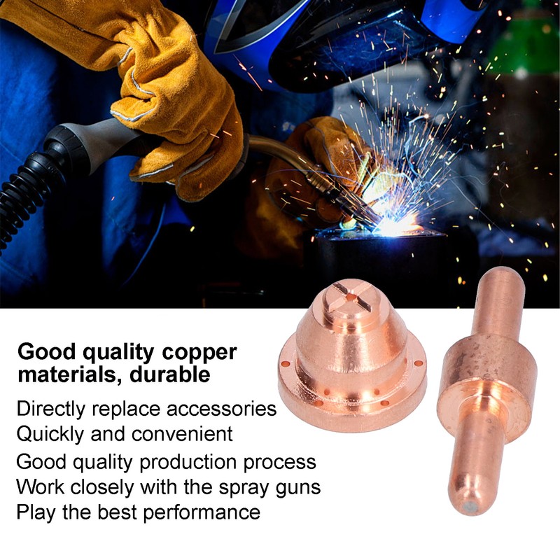 10 Set Plasma Cutter Consumables Electrode Tip Kit Nozzle for
