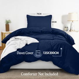 Utopia Bedding Single Duvet Cover Set - Soft Microfibre Polyester Duvet Cover with Pillow case - Bedding Quilt Cover Set (Navy)