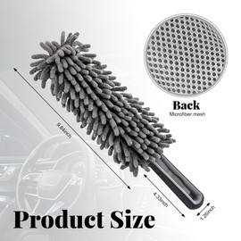 Yourkar Car Duster Interior, Lint & Scratch Free Dust Remover Duster for Exterior Interior Use, Soft Microfiber Car Cleaning Home Use Duster with Comfy Handle, Car Accessories