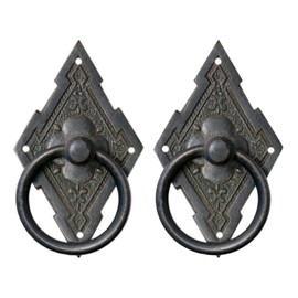Nesha Design Components Eastlake Style Ring Pulls for Cabinets and Drawers Antique Finish 2 Pack
