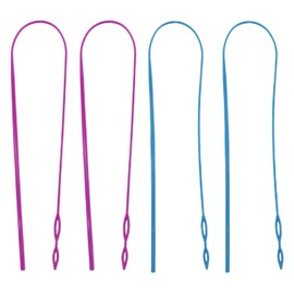 4-Pack Plastic Flexible Drawstring Threader Tool, Hoodie String Threader, Convenient and Fast, Suitable for Sweatpants, Jackets, Swimming Trunks, Shorts (Blue/Rose Red)