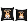 Funny Corgi Dog Buttocks Tee Nothing Butt Happiness Throw Pillow
