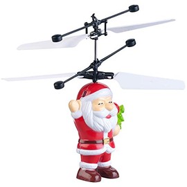 Simulus Flying Santa Claus, Self-Flying Helicopter Santa with Colourful LED Lighting (Flying Santa Decoration, Flying Santa Claus, Children's Christmas)