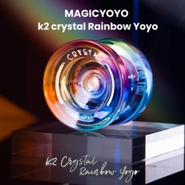 MAGICYOYO K2 Responsive Yoyo for Kids 8-12, Professional Yo yo for Beginners, Plastic Dual Function Yo-Yo with 12 Yoyo Strings, Yo-yos Case Bag + Yoyos Accessory Kit (Blue Pink Yellow Gradient)