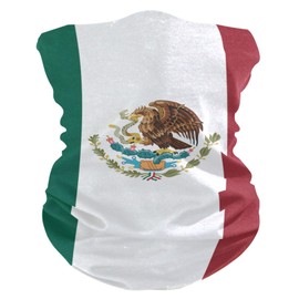 YQLROO Mexican Flag Bandana Seamless Neck Gaiter Headwrap Balaclava Headband Headwear for Men and Women
