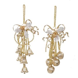 Kurt Adler Gold Metal 3 Pice Bell Cluster, Set of 2