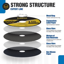 MIDO Professional Abrasive Cutting Discs 25 Packs 115 mm Ultra Thin 1 mm Metal Cutting Discs Stainless Steel Cutting Discs for Angle Grinder