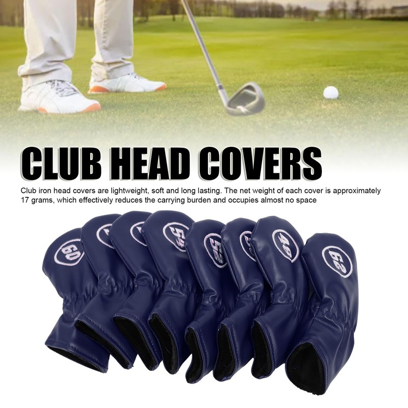 Asixxsix 8Pcs Golf Iron Head Covers, Soft PU Golf Club