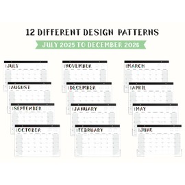 Desk Calendar 2025-2026 with Clear Waterproof Cover 17 x 12 inch 18 Months JUL. 2025-DEC. 2026 School Year Calendar for Monthly Planner Schedule Organization, Black