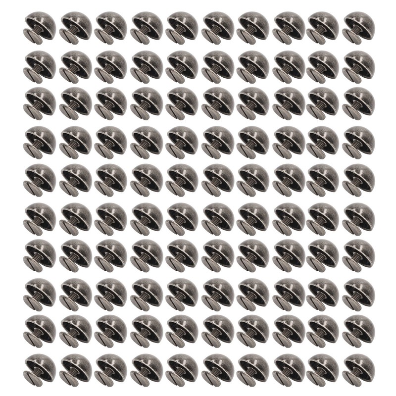 100 Sets Mushroom Rivets Round Head 10mm Electroplating Semicircle Alloy