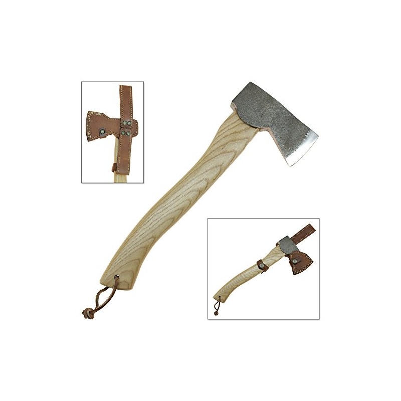 SwordsAxe Norse Viking Axe Hatchet Camping & Hiking Leather Holster