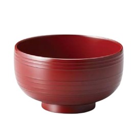 J-kitchens Wave Dishwasher-Safe Bowl, Made in Japan, Ancient Vermilion (1 Guest), 4.4 inches (11.3 cm), Dishwasher Safe, Lacquer, Hand Painted Sonoichi
