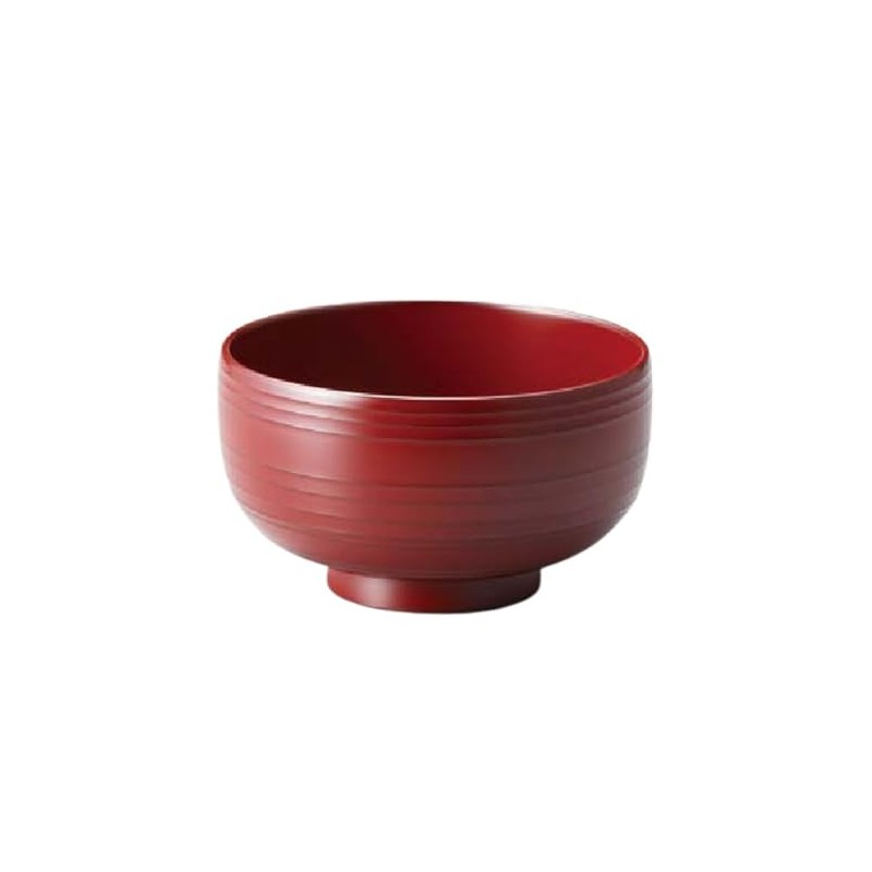 J-kitchens Wave Dishwasher-Safe Bowl, Made in Japan, Ancient Vermilion (1