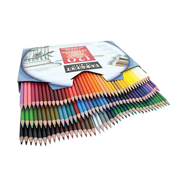 Sargent Art 120 Piece Assortment Colored Pencils, Writing, Drawing, Illustration, 56 Different Colors Including Gold and Silver, Non-Toxic