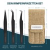 KLINGENHELD Precise Eyelash Tweezers Set – Extra Fine Fibre Tips