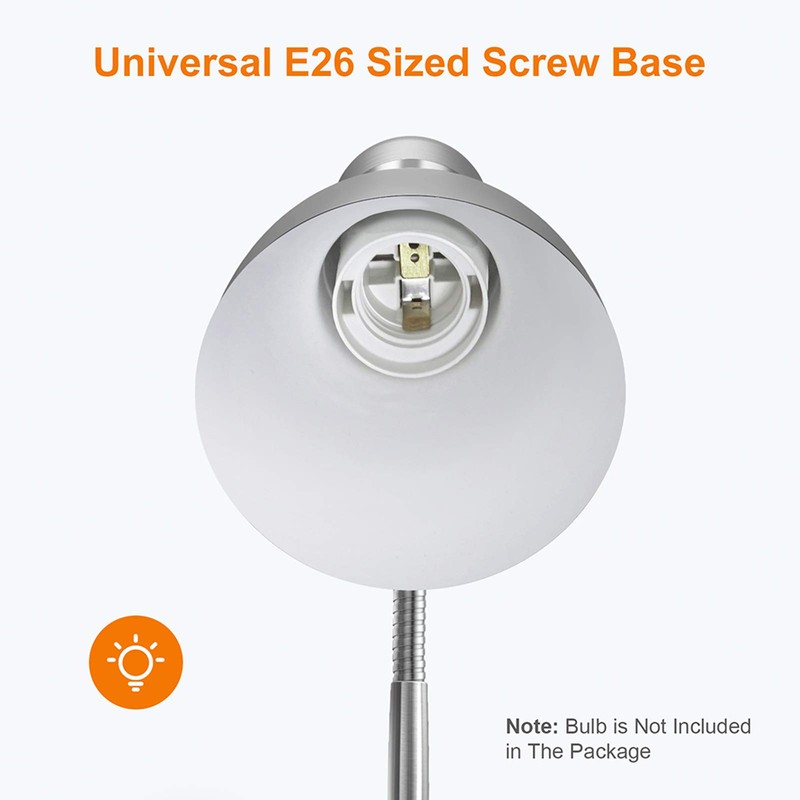 LEPOWER Metal Desk Lamp, Adjustable Goose Neck Table Lamp, Eye-Caring