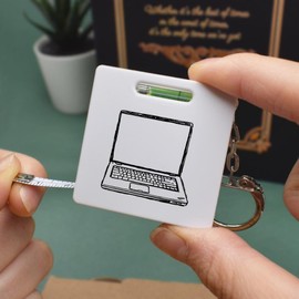 Azeeda 'Gaming Laptop' Keyring Tape Measure/Spirit Level Tool (KM00038300)