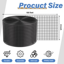 Solar Panel Bird Wire,8 Inx100 FT Critter Guard PVC Coated,Birds from Entering and Nesting Roll Kit/Critter Guard with 70 Fastener Clips Rooftop Solar Panel for Squirrel Bird Critters