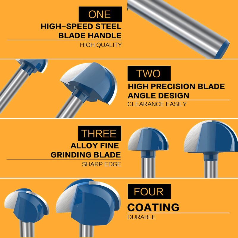 ROOCBIT 1/4 Inch Shank Cove Box Router Bit - 1/4"
