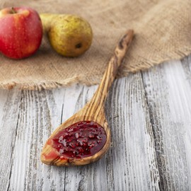Forest Decor Wooden Cooking Spoons, Set of 2, Natural Wood, Kitchen Utensils for Preparing and Serving Soup, Pasta, Sauces and Food, Kitchenware, Handmade in Germany