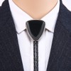 KDG Triangle Nature Agate Shape Bolo Tie Western Cowboy Celtic
