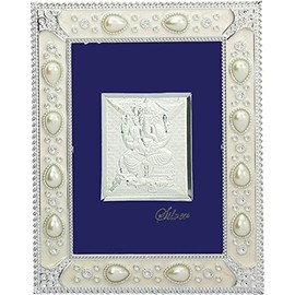 Om Shri Om Silver Picture in Important Frames Ganesh ji 12"x10"