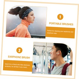 Gatuida 1set Earphone Cleaning Tool Kit Includes Swabs Wiping Cloth Soft Brush Blower for Wireless Headphones Electronics Cleaning Brush for Dust Dirt Removal